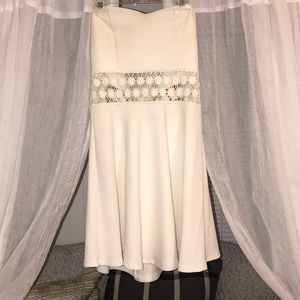 Lulus strapless white summer dress
